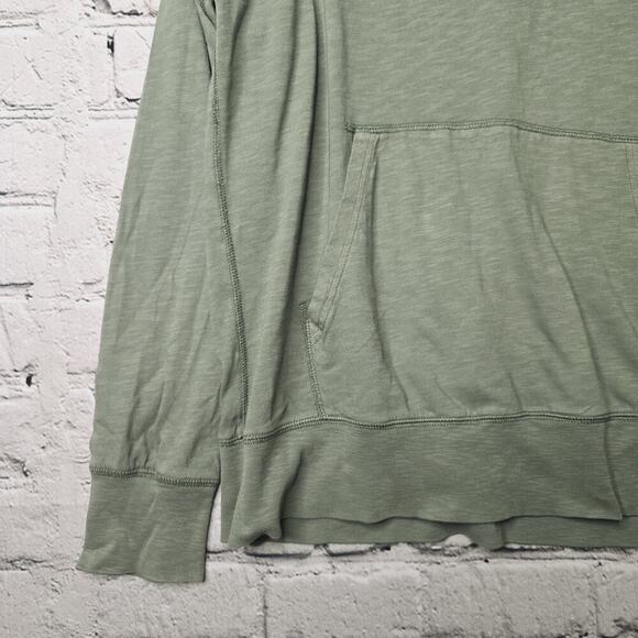 J Crew Mens Garment Dyed Slub 100% Cotton Green Hoodie Size Medium - Picture 5 of 11